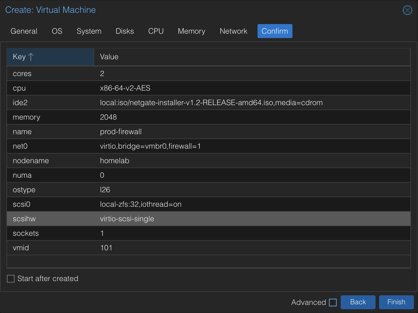 First NIC on vmbr0. This becomes the WAN side of pfSense.