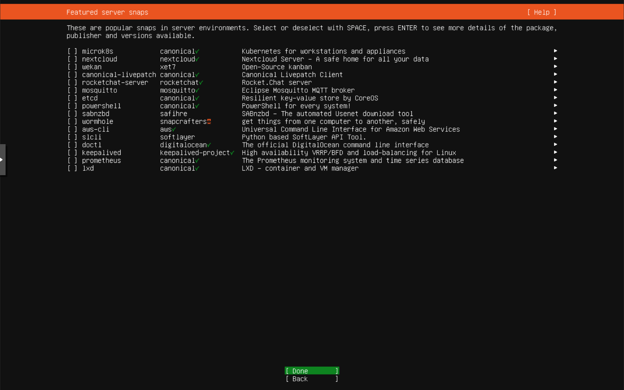 OpenSSH selected during install so the host can be managed through the jumpbox.