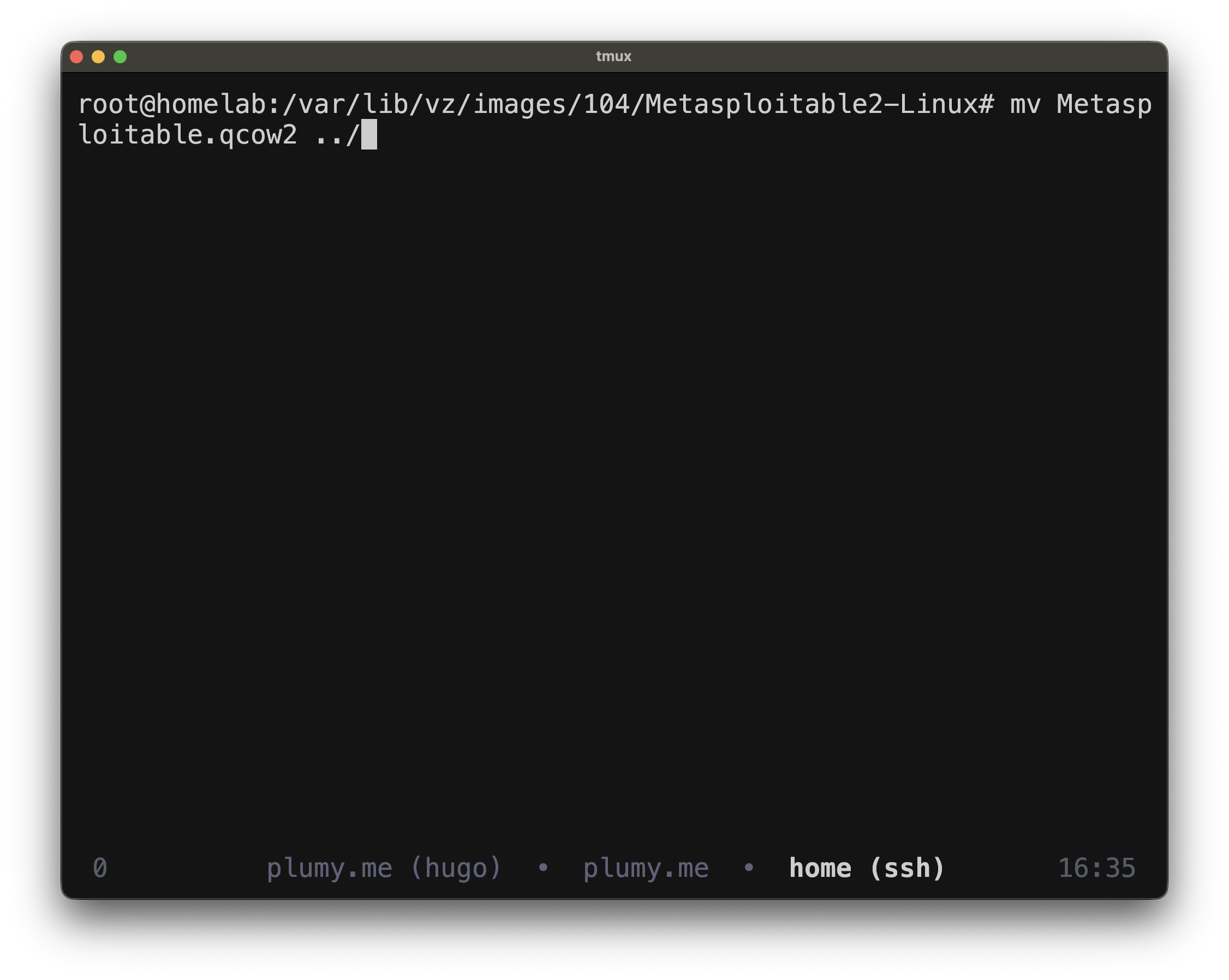 Importing the VMDK into Proxmox storage with qm importdisk.