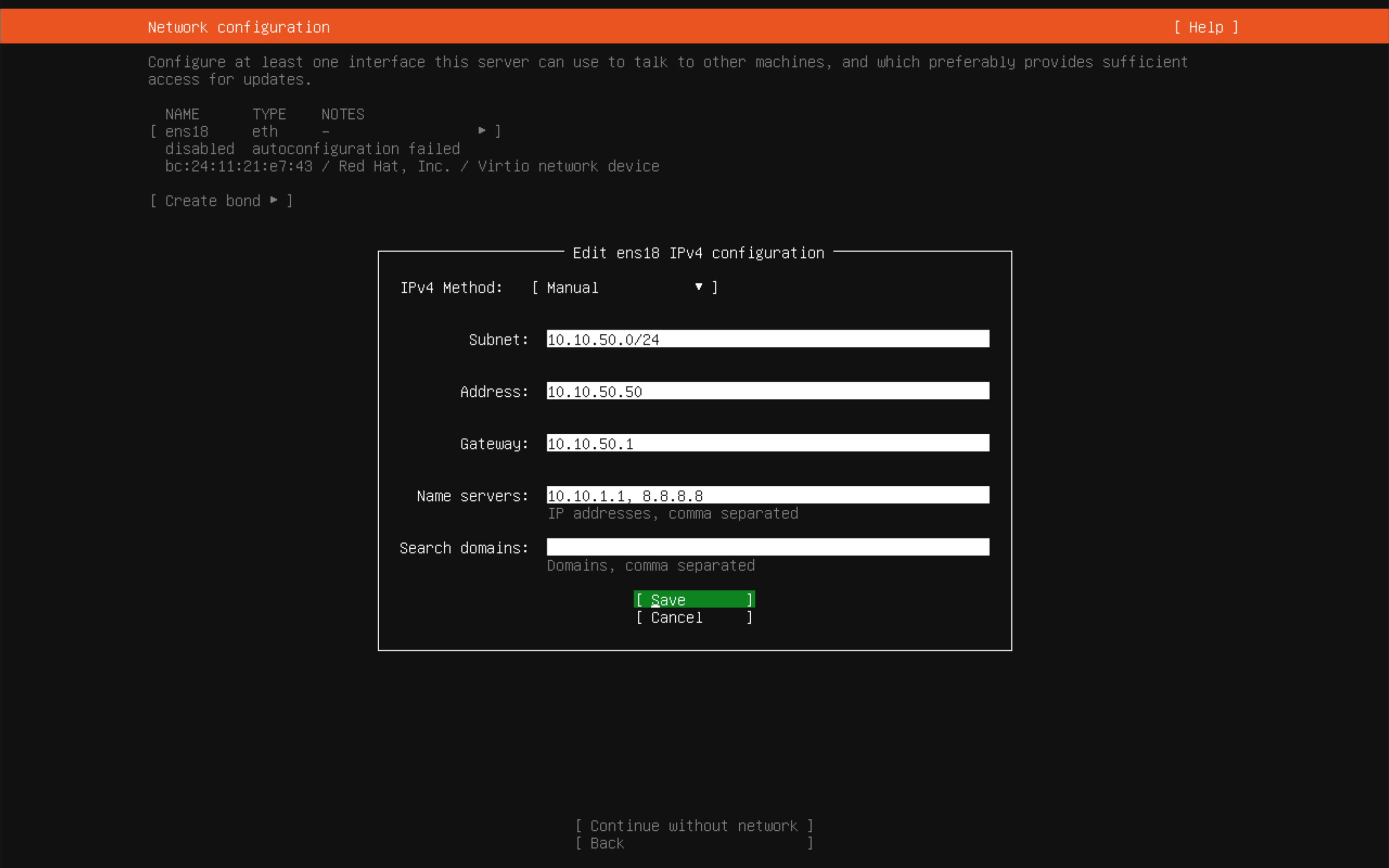 T-Pot network configuration in the HONEYPOT VLAN.