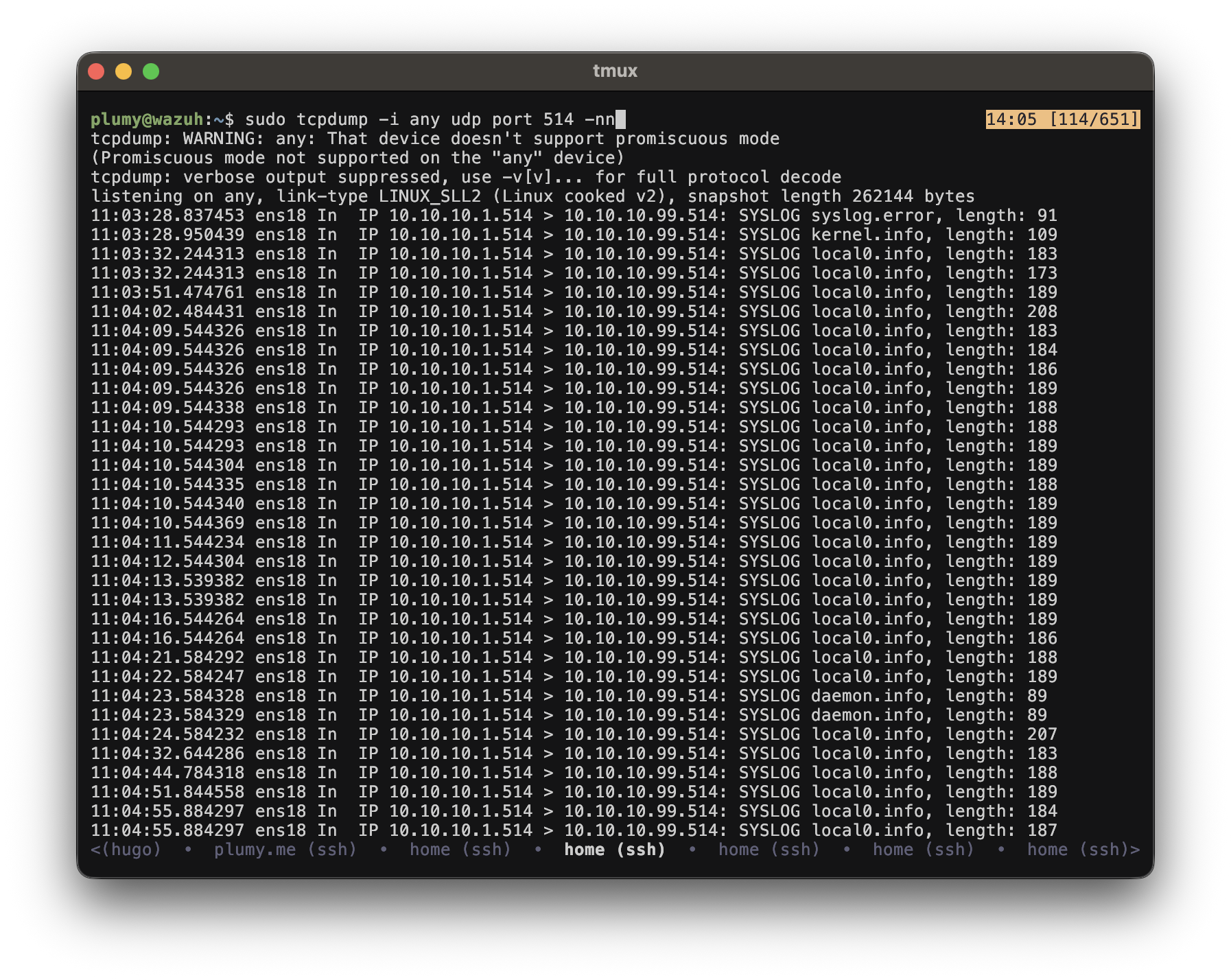 Raw pfSense logs arriving in Wazuh archives.log.