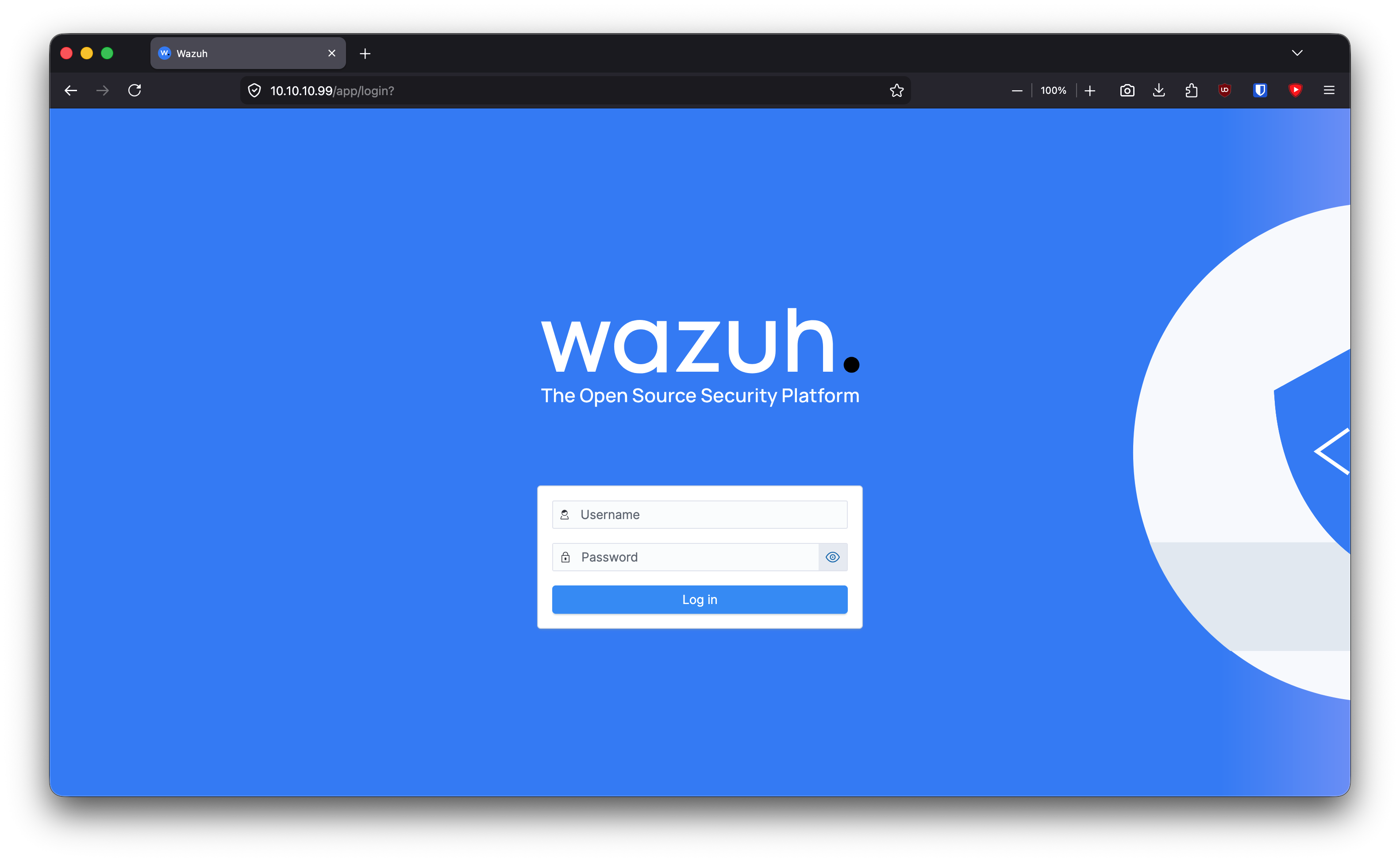 Wazuh reachable over Tailscale from outside the home network.
