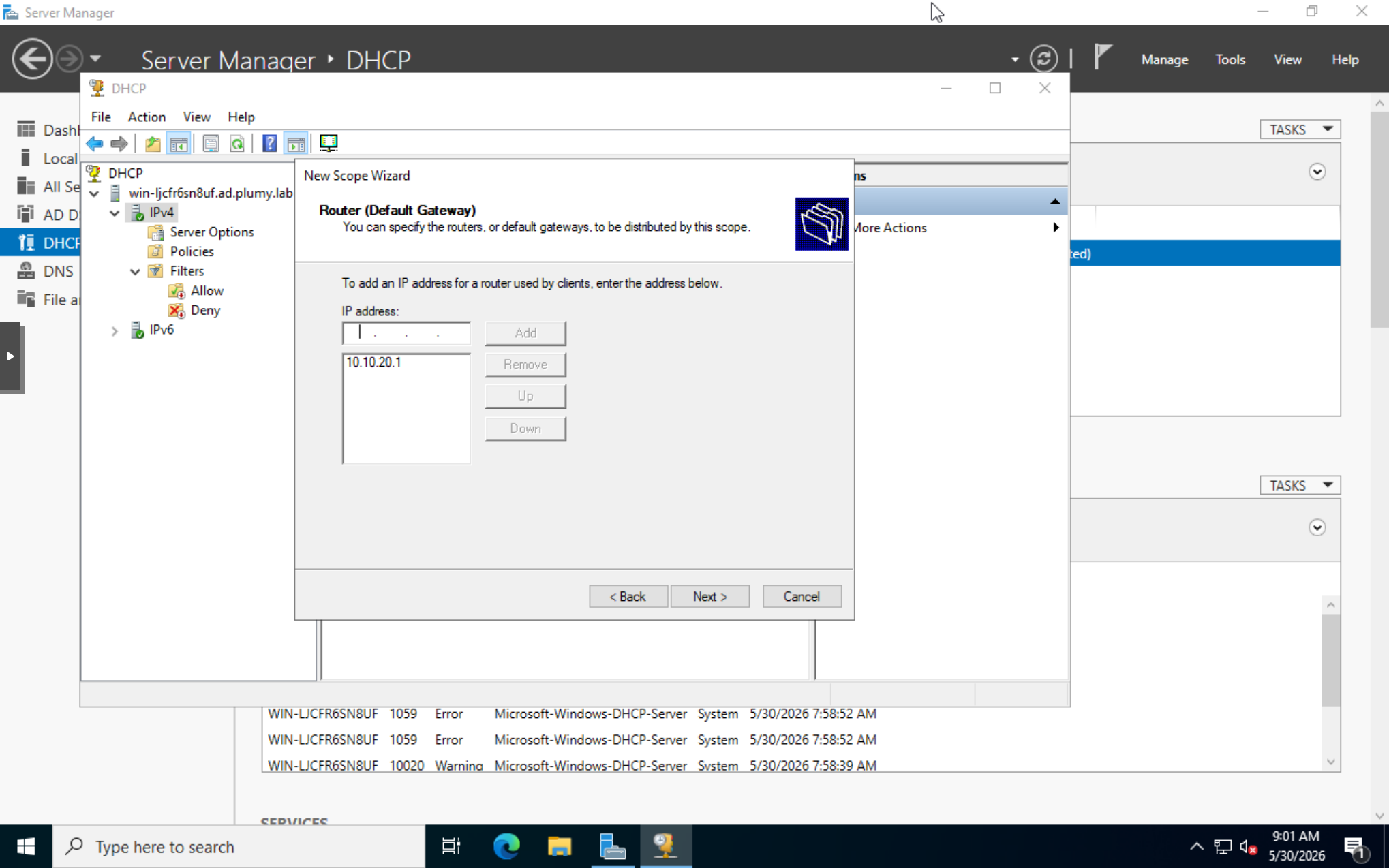 Router option points clients to the pfSense gateway for that VLAN.